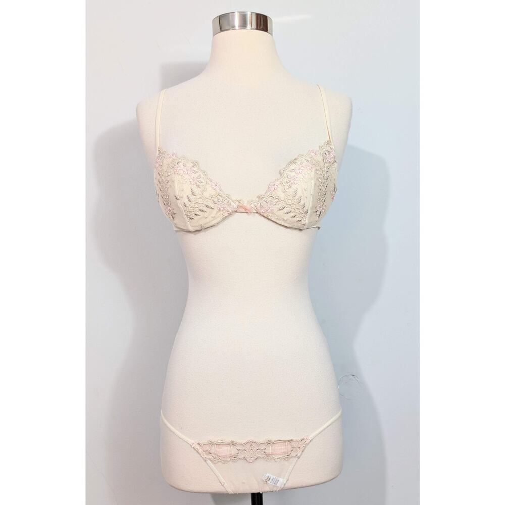 La Perla Cream/Pink Bra & Panty Set